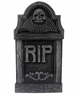 16 Inch RIP Skull Tombstone