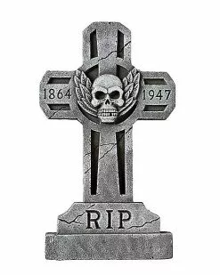 3 Ft Spooky Cross Tombstone
