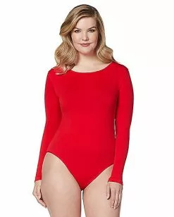 Long Sleeve Red Bodysuit -Halloween Store 01394188 a