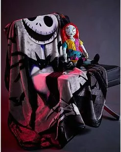 Jack And Sally Reversible Fleece Blanket - The Nightmare Before Christ -Halloween Store 01414473 d