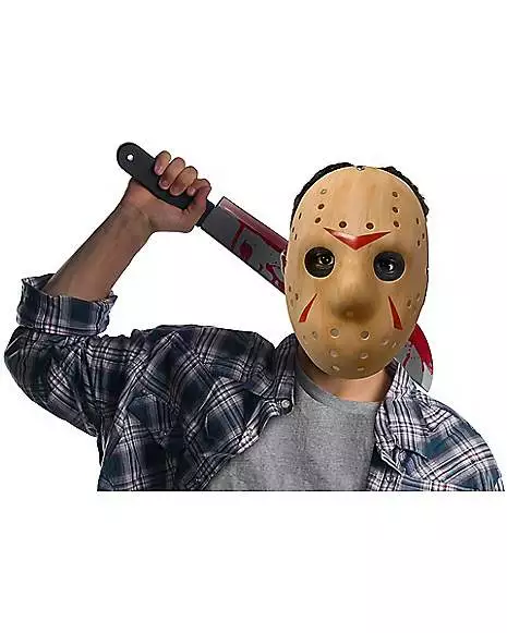 Jason Voorhees Half Mask And Machete Kit - Friday The 13th 3 Jason Voorhees Half Mask And Machete Kit - Friday The 13th