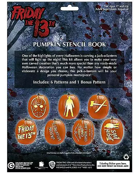 Friday The 13th Pumpkin Stencil Book 4 Friday The 13th Pumpkin Stencil Book - Image 2