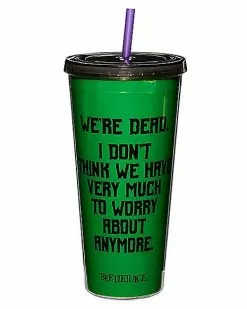 We're Dead Beetlejuice Cup With Straw -Halloween Store 01517432 c
