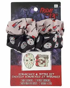 Friday The 13th Scrunchies And Temporary Tattoos 6 Friday The 13th Scrunchies And Temporary Tattoos -Halloween Store 01539337 b