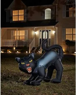 4 Ft Light-Up Scary Cat Inflatable - Decorations