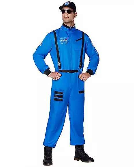 Adult Blue NASA Jumpsuit Costume 3 Adult Blue NASA Jumpsuit Costume