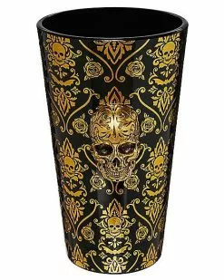 Gothic Noir Skull Glass Set 2 Pack - 16 Oz. -Halloween Store 01564442 c
