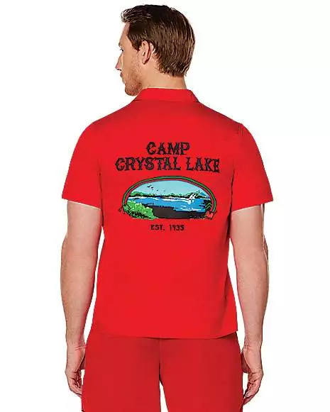 Adult Camp Crystal Lake Button Down Shirt - Friday The 13th 4 Adult Camp Crystal Lake Button Down Shirt - Friday The 13th - Image 2