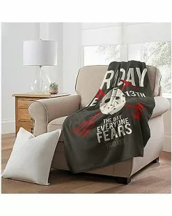 Camp Crystal Lake Fleece Blanket - Friday The 13th -Halloween Store 01594126 b