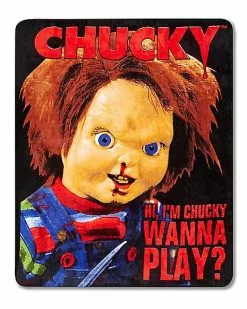 Hi, I'm Chucky Wanna Play Chucky Fleece Blanket