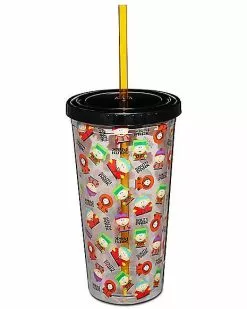 Characters South Park Cup With Straw - 20 Oz.