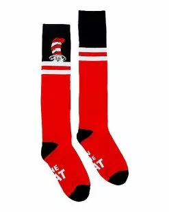 Red Cat In The Hat Knee High Socks – Dr. Seuss